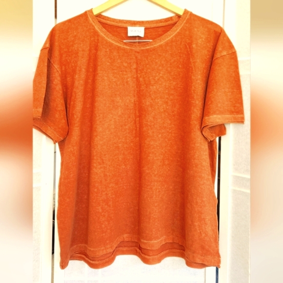 Wrap London Rust Short Sleeve Tee Organic Cotton Blend - Picture 1 of 8